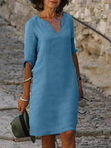 Skylar – Elegantes Damen Freizeitkleid in Sky Blue