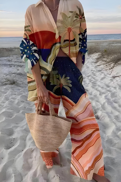 Olive - Stylisches Set mit Abgefahrenen Mustern Damen