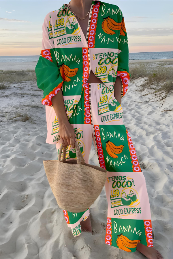 Olive - Stylisches Set mit Abgefahrenen Mustern Damen