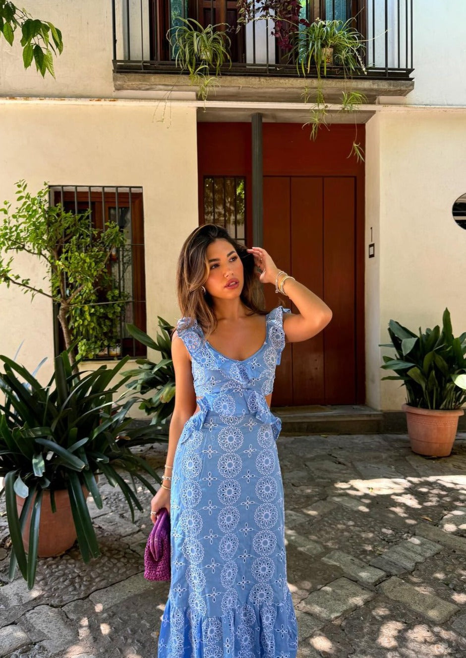 Maxi-Kleid mit Rüschen | Feminine Eleganz & Boho-Muster | Sommerlicher Charme