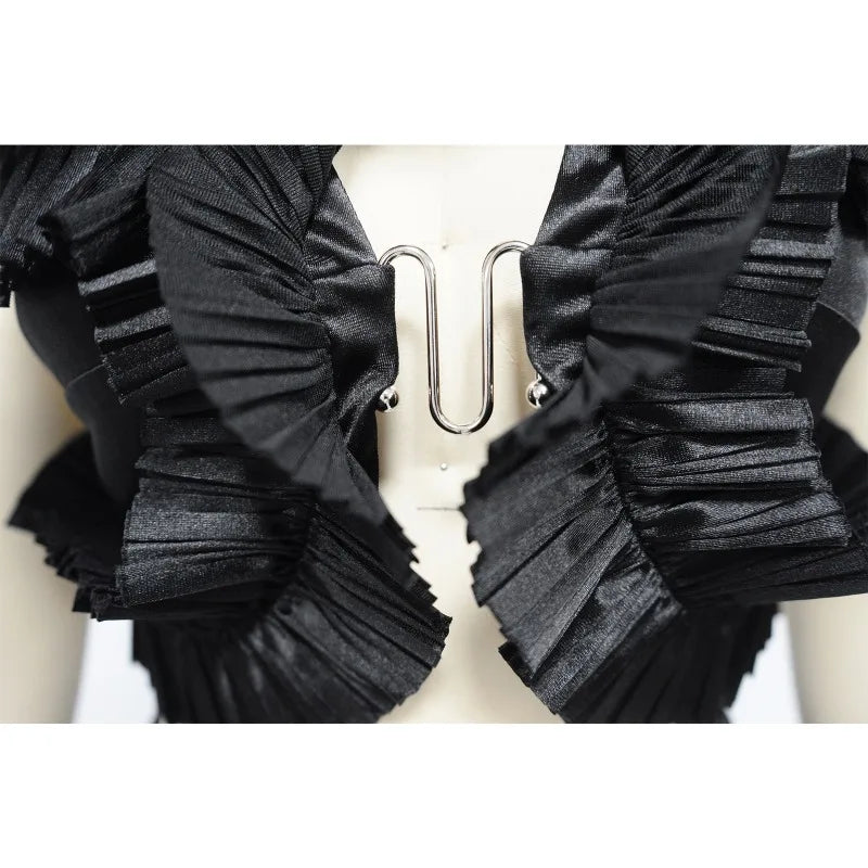 Pia - 2-teilige Geplisste Rüschen-Set