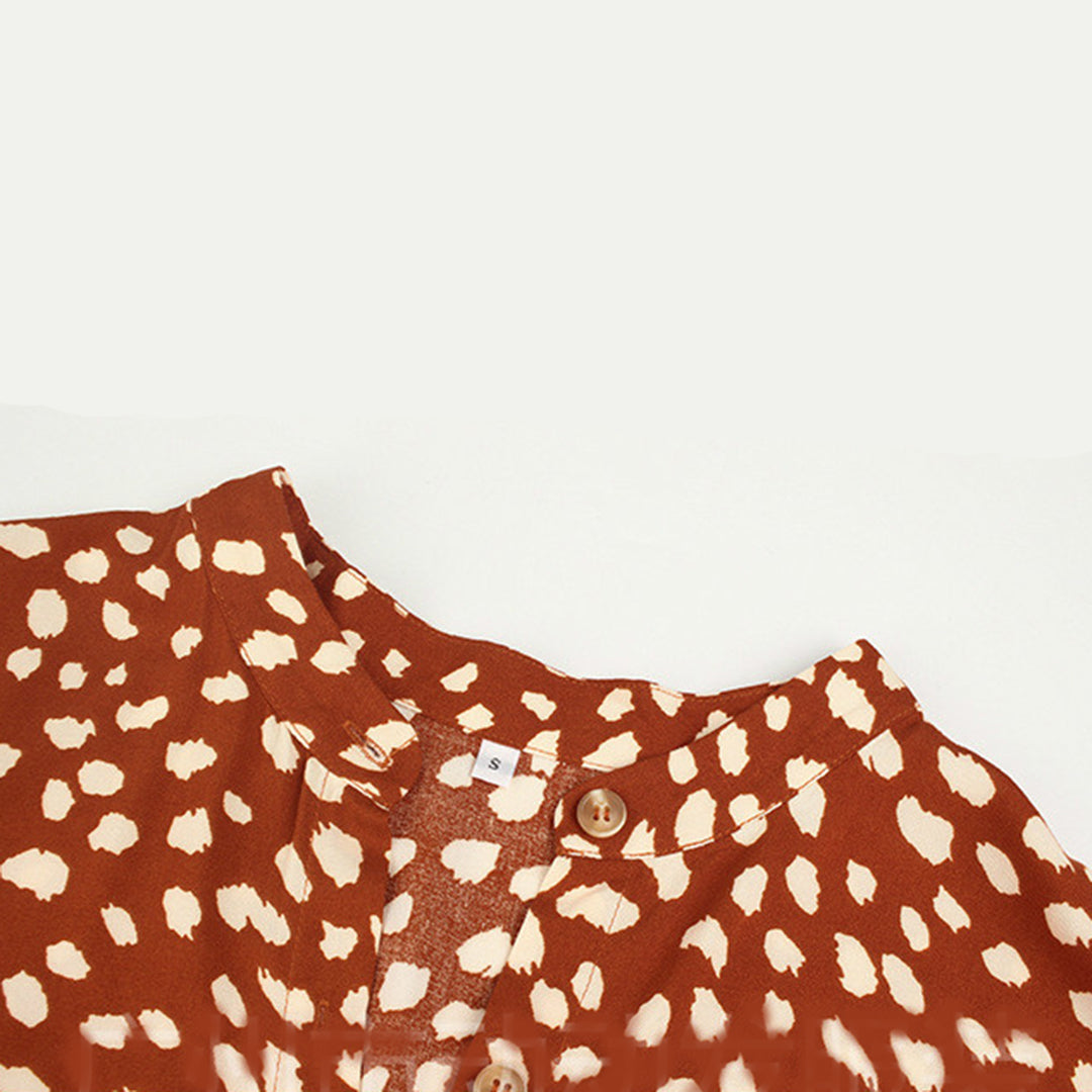 Ylvie - Bedrucktes Kleid Mit V-Ausschnitt