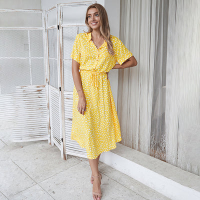 Ylvie - Bedrucktes Kleid Mit V-Ausschnitt