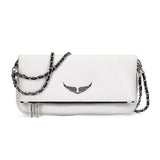 Ravenna Clutch | Kleine Handtasche Damen aus Leder in Weiß