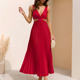 Vania - Elegantes und fließendes Damenkleid in Rot