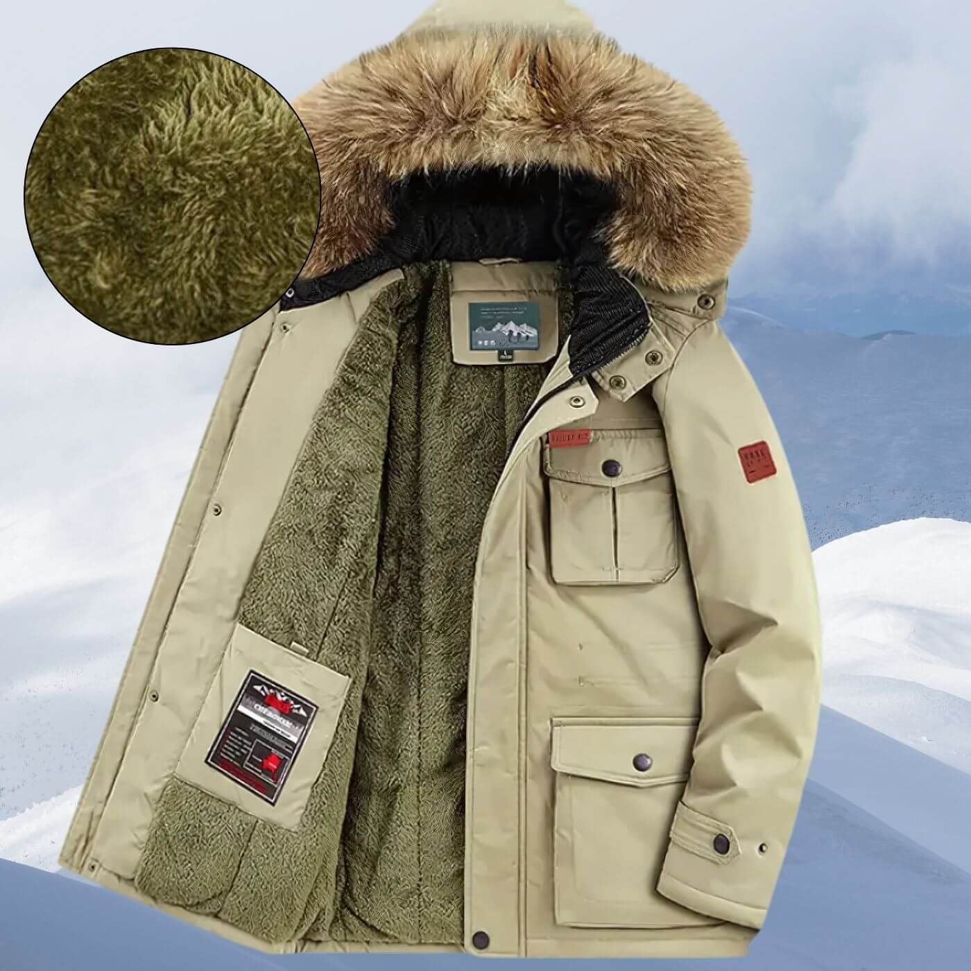 Richard™ - Winterjacke mit Fellkapuze