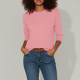 Rundhals-Shirt Mit Dreiviertelärmeln - Lucienne in Rosa