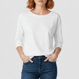 Rundhals-Shirt Mit Dreiviertelärmeln - Lucienne in Weiß