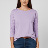 Rundhals-Shirt Mit Dreiviertelärmeln - Lucienne in Lila
