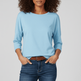 Rundhals-Shirt Mit Dreiviertelärmeln - Lucienne in Blau