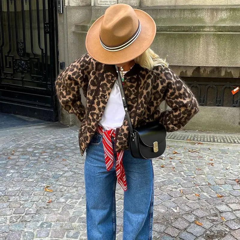 Helene - Leopard Strickjacke