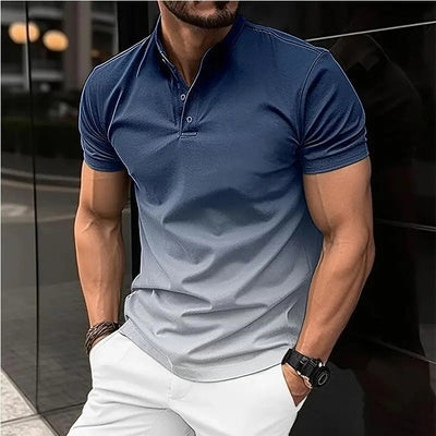Avelena | Herren Gradient Kurzarm Poloshirt
