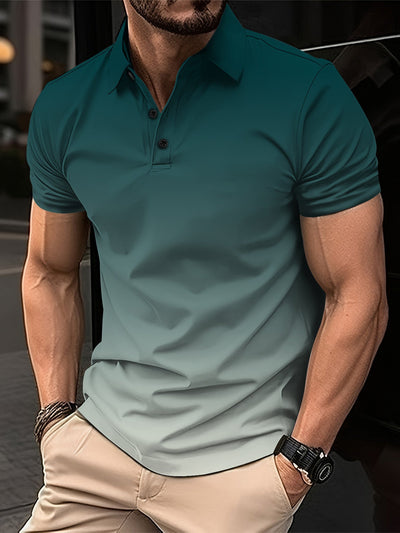 Avelena | Herren Gradient Kurzarm Poloshirt