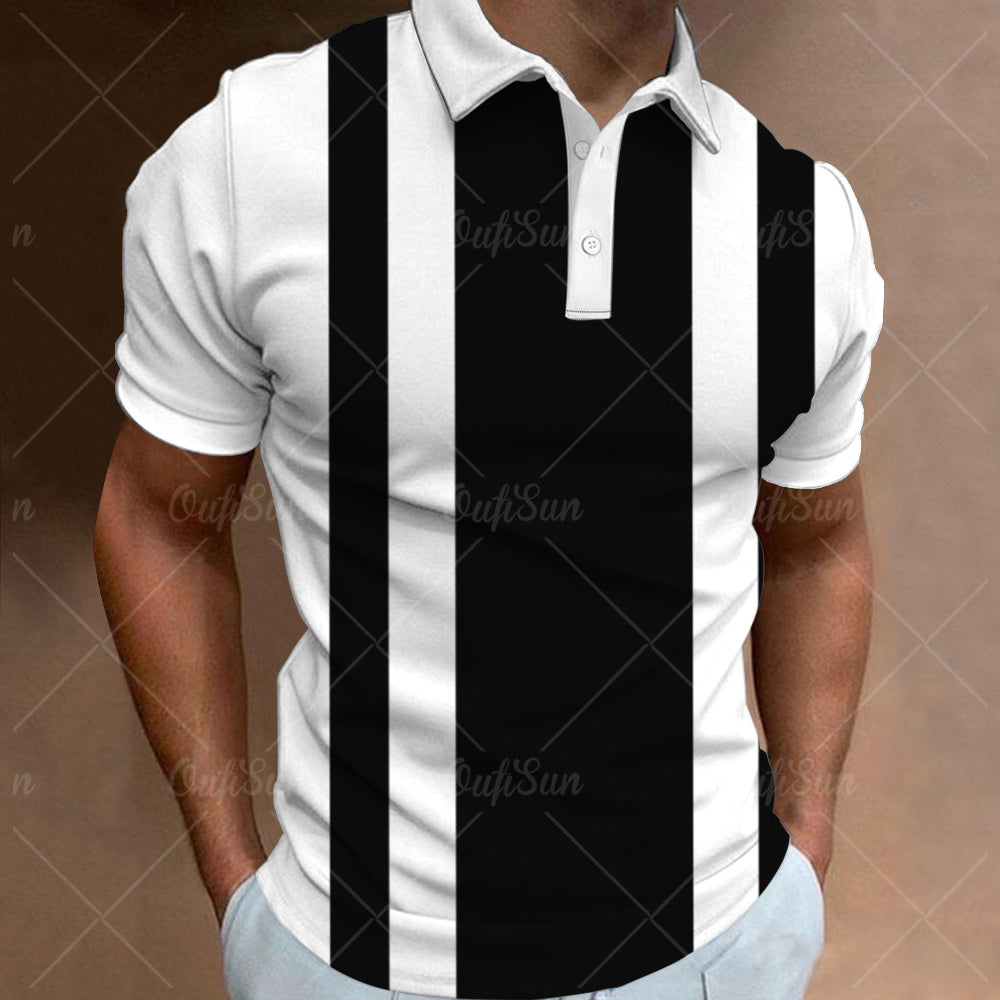 Avelena | Herren 3D Streifen Polohemd