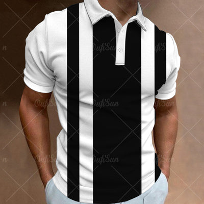 Avelena | Herren 3D Streifen Polohemd