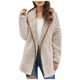 Trendy Lang Fleece Damenjacke - Luna in Khaki