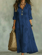 Loelia | Bequemes Maxikleid für Alltag und Urlaub in Marineblau