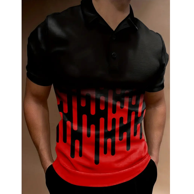 Avelena | Herren 3D Streifen Polohemd