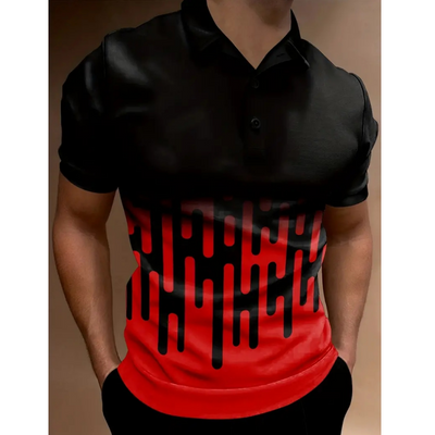 Avelena | Herren 3D Streifen Polohemd