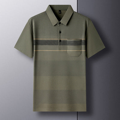 Avelena | Herren Ice Silk Kurzarm Polo Shirt