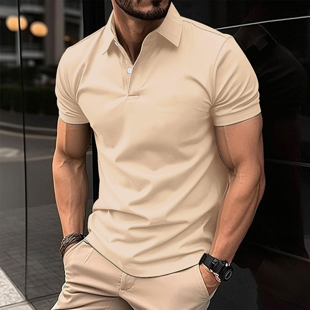 Avelena | Herren Slim Fit Polohemd Einfarbig