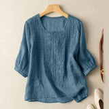 Sonia – Elegante Damen Spitzenbluse in Blue