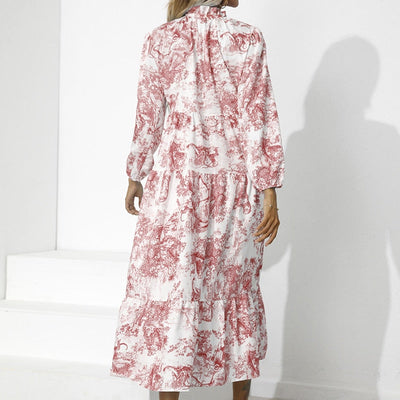 Addison - Elegantes Langarm Kleid mit Blumenmuster Lockere Passform