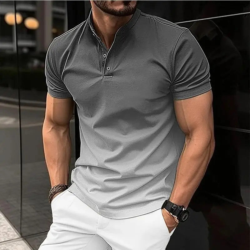 Avelena | Herren Gradient Kurzarm Poloshirt