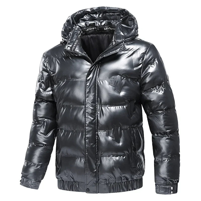 Stylische Herren Daunen Jacke mit Kapuze | Winter