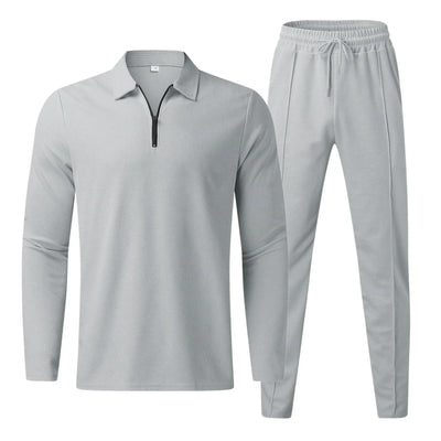 Herren-Zweiteiler-Set | Polo-Longsleeve & Jogger | Sportlich-eleganter Look