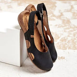 Robin- Bequeme Damen Komfort Sandalen in Schwarz