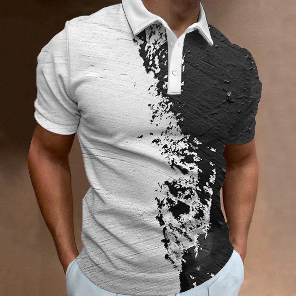 Avelena | Herren 3D Streifen Polohemd