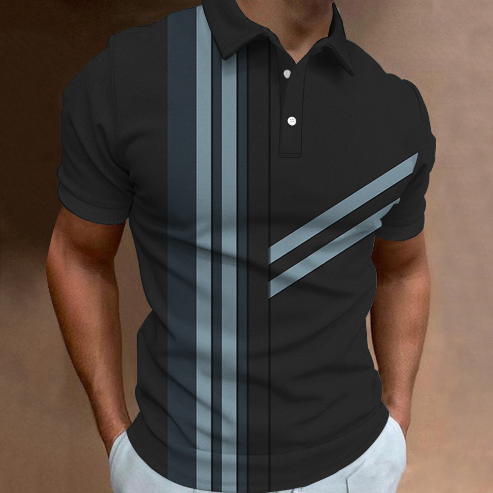 Avelena | Herren 3D Streifen Polohemd