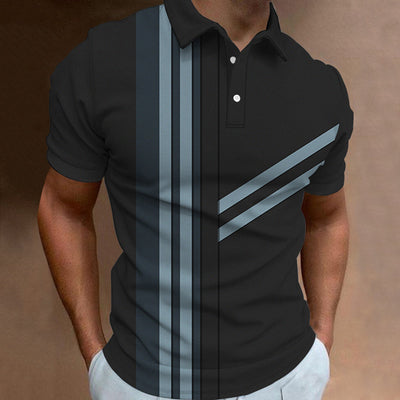 Avelena | Herren 3D Streifen Polohemd