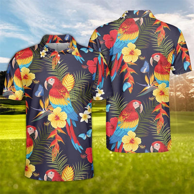 Avelena | Herren Hawaiian Tukane 3D-Gedrucktes Polohemd