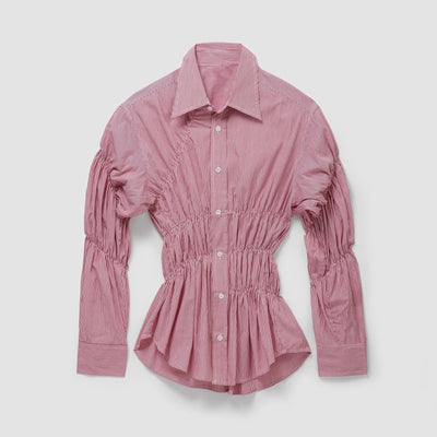 Raffinierte Bluse mit Raffung und Hemdkragen für Damen