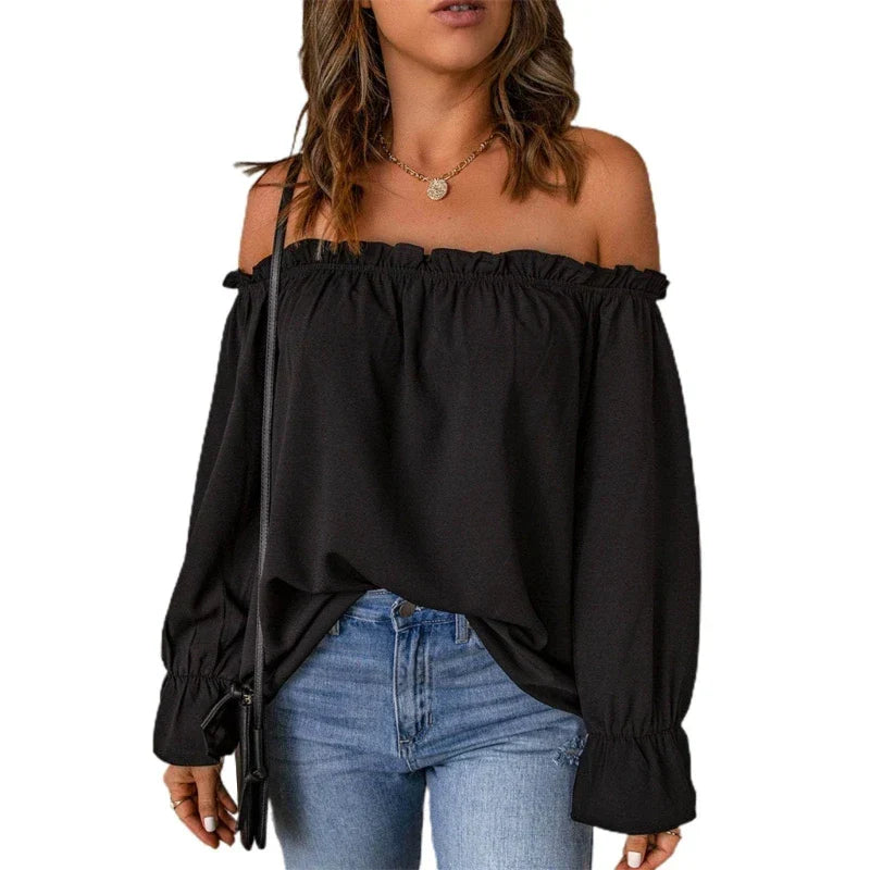 Avelena | Rüschensaum Off-Shoulder Top