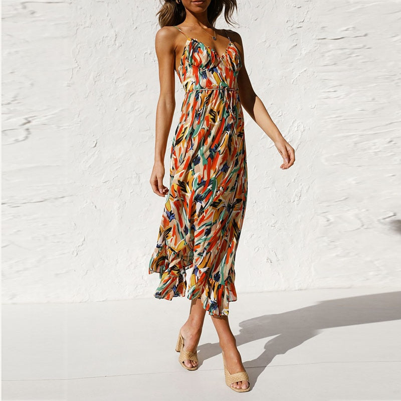 Sommer-Maxikleid mit Print | Leicht und Luftig | Perfekt für warme Tage