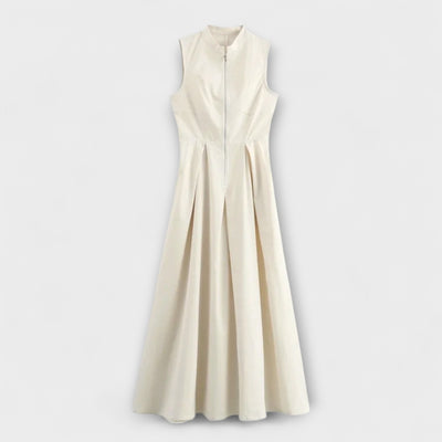 Ärmelloses Plissee Bodycon Midi Kleid