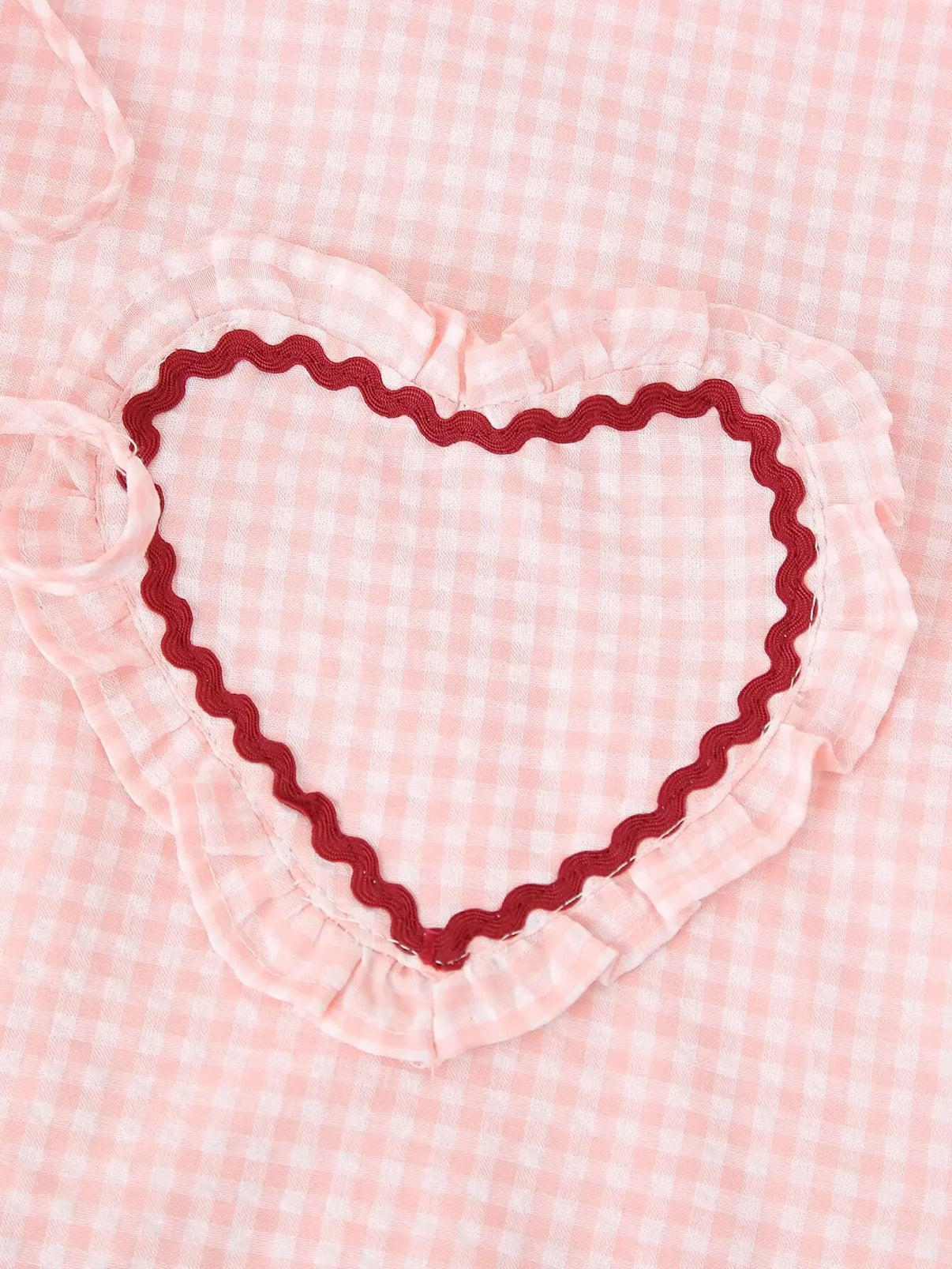 Gingham-Herzblusen-Top | Verspielt und Romantisch | Detailverliebtes Design