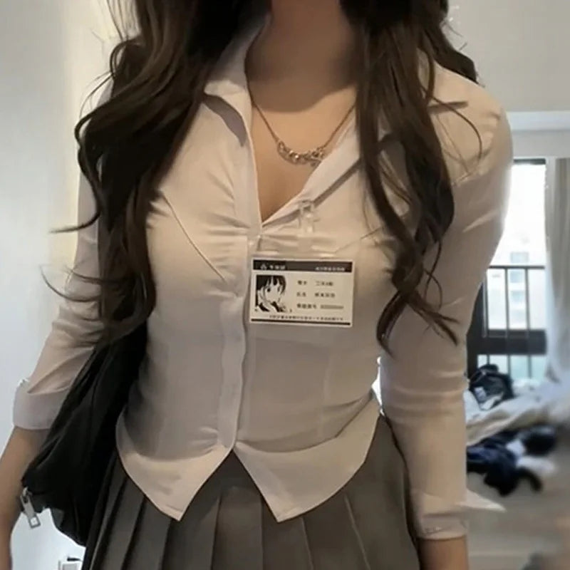 Avelena | Slim Fliege Schuluniform Bluse