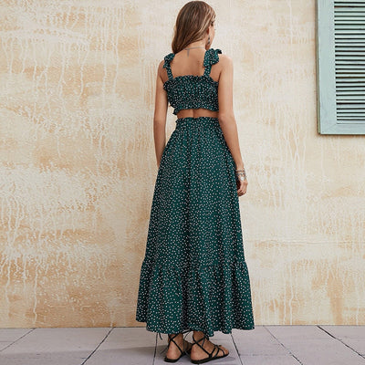 Zweiteiler-Set mit Maxirock | Verspielte Eleganz | Sommer-Chic