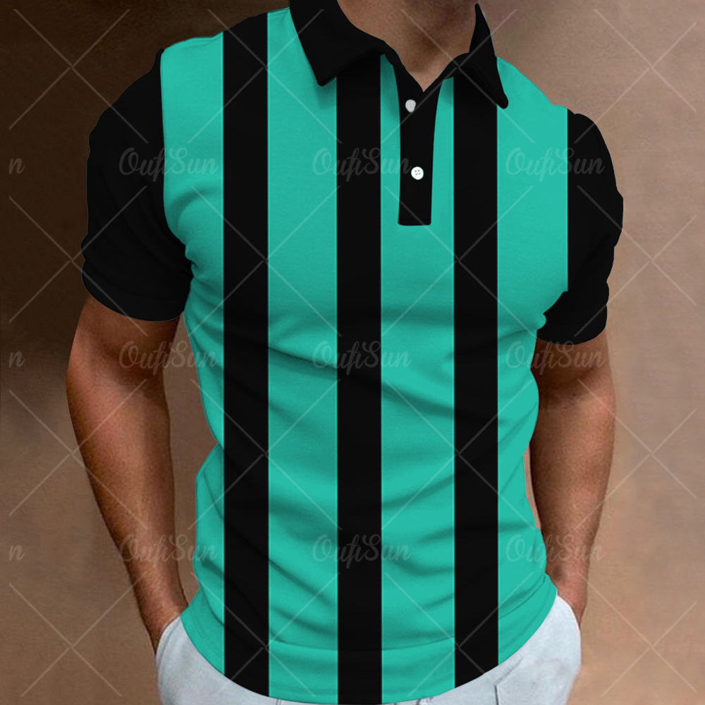 Avelena | Herren 3D Streifen Polohemd