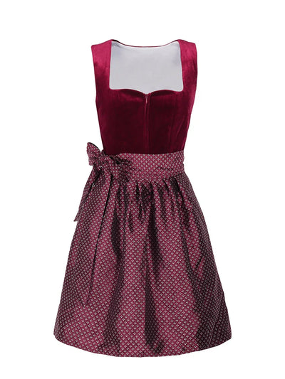 Damen Elegante Rot Oktoberfest Dirndl Kleid