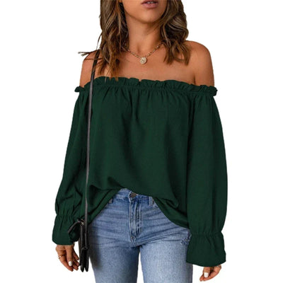 Avelena | Rüschensaum Off-Shoulder Top