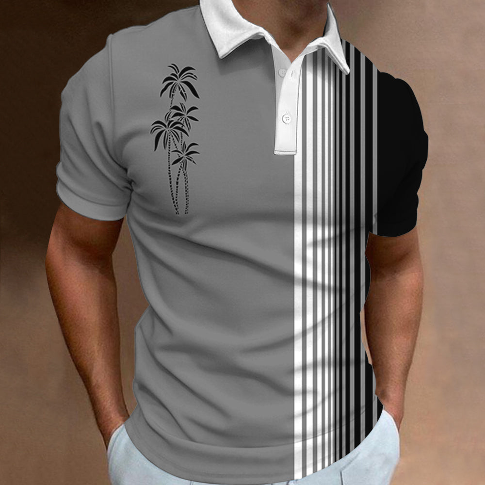 Avelena | Herren 3D Streifen Polohemd