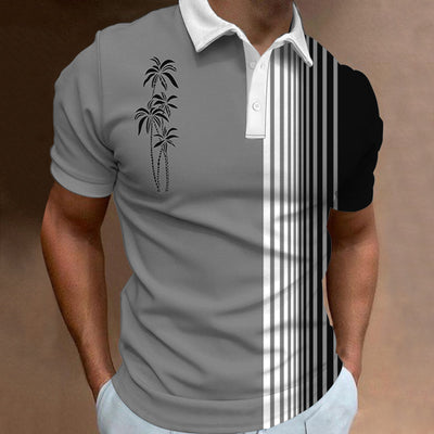 Avelena | Herren 3D Streifen Polohemd