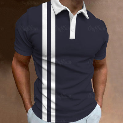 Avelena | Herren 3D Streifen Polohemd