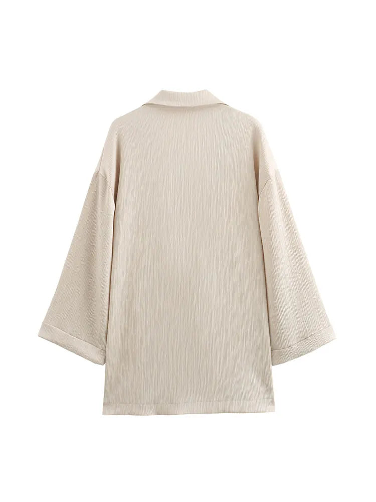 Emilia | Blazer Set Damen – Doppelbrüstig mit Weit Geschnittener Hose