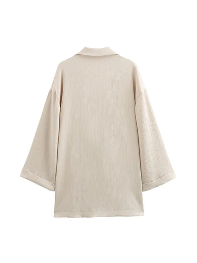 Emilia | Blazer Set Damen – Doppelbrüstig mit Weit Geschnittener Hose